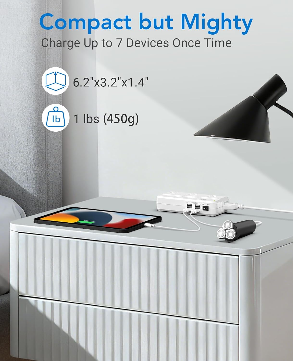 BESTEK Universal Travel Adapter 220V to 110V Voltage Converter with 0-2.4A 4 Port USB Charging and UK/AU/US/EU Worldwide Plug Adapter (White) - Image 7